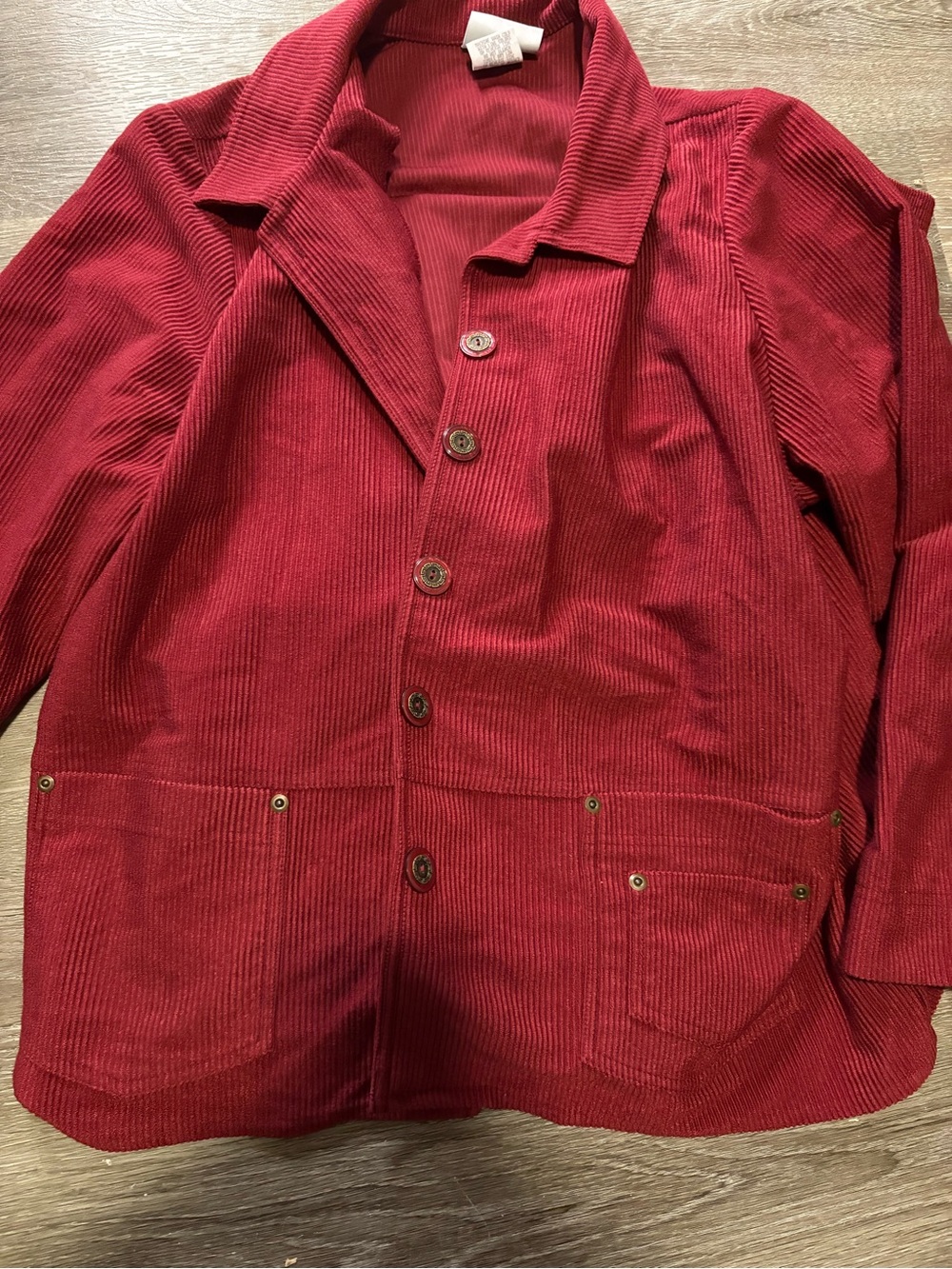 Vintage Blair Women's Red Corduroy Button-Up Jacket and Pants